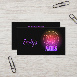 Pretty in purple: Nail Artist Business  Card