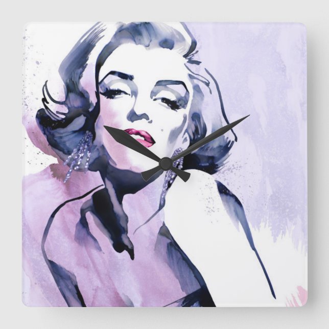 Pretty in Purple Square Wall Clock (Front)