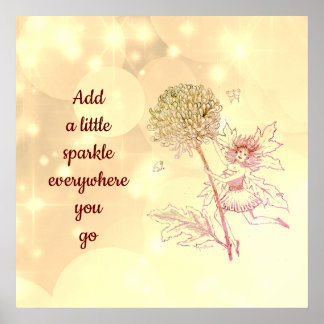 Pretty Inspirational quote Flower Fairy Poster