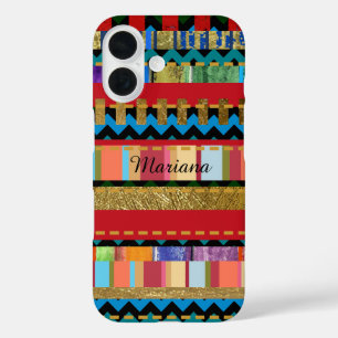 pretty iPhone-6 with colourful stripes pattern iPhone 16 Case