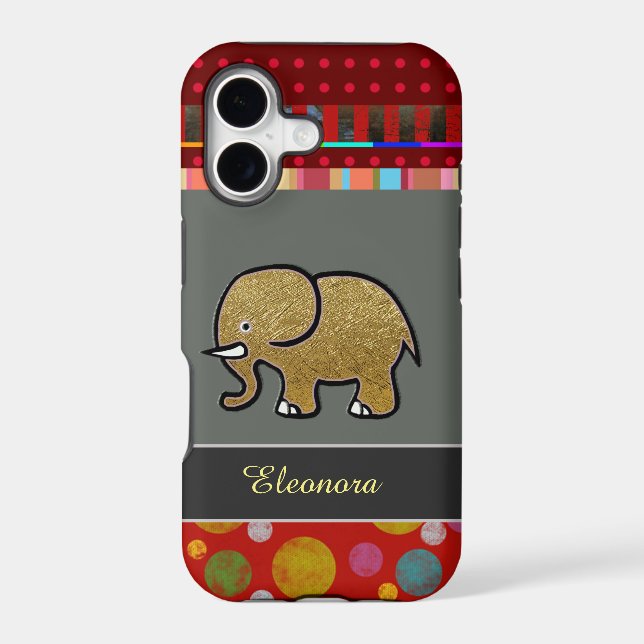 pretty iPhone 7 with elephant personalised (Back)
