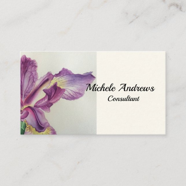 Pretty Iris Personalise Business Cards Lavender (Front)