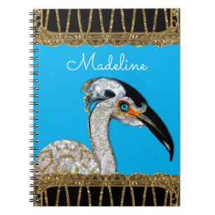 Pretty Island Bird Monogram Notebook