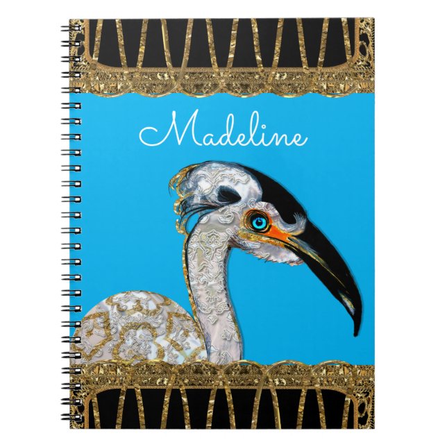 Pretty Island Bird Monogram Notebook (Front)