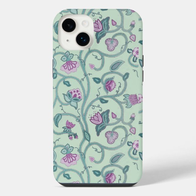 Pretty Jacobean Patterned iPhone Case (Back)