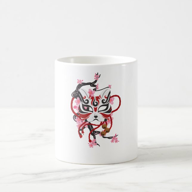 Pretty Japanese Mask Coffee Mug (Center)