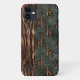 Pretty Jungle Chic Tiger Giraffe Case-Mate iPhone Case