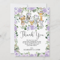 Pretty Jungle Wild Animals Purple Floral Baby Girl