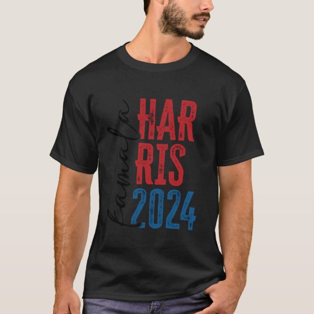 Pretty Kamala Harris Shirt 2024 Grunge Script Femi (Front)
