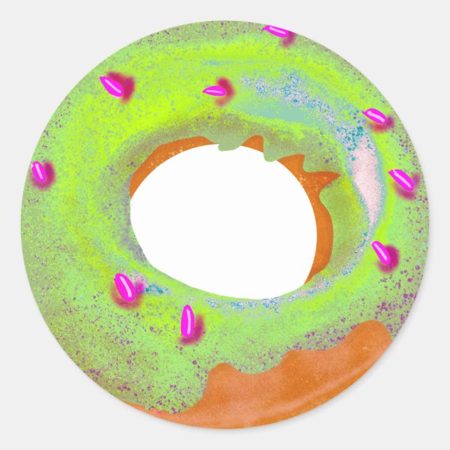 Pretty Key Lime Doughnut Wall Sticker (Front)