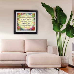 Pretty Kindness Quote Floral Inspirivity Poster