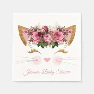 Pretty Kitty Baby Shower Paper Napkins