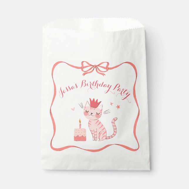 Pretty Kitty Birthday Favour Bags (Front)