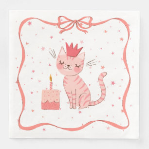 Pretty Kitty Birthday Napkin