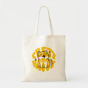 Pretty kitty cute cat tote bag