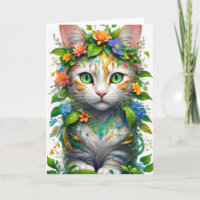 PRETTY KITTY-KID BIRTHDAY CARD