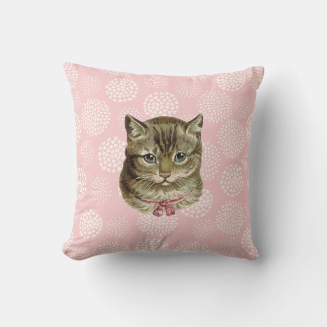 Pretty Kitty Vintage Style Cushion (Front)