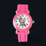 Pretty Kitty  Watch<br><div class="desc">A Pink Silicone Strap Girl's Numbered Watch Designed With A Colourful Pink Kitty</div>