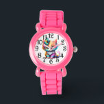 Pretty Kitty  Watch<br><div class="desc">A Pink Silicone Strap Girl's Numbered Watch Designed With A Colourful Pink Kitty</div>