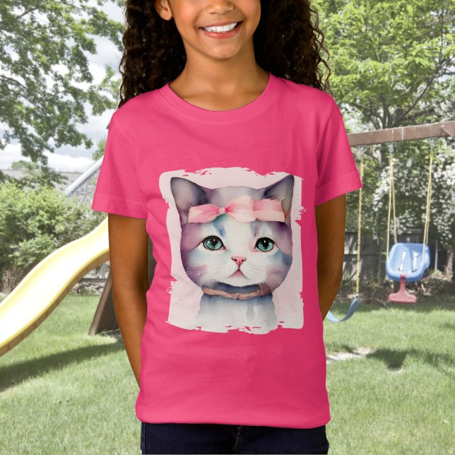 Pretty Kitty With Pink Bow T-Shirt (Creator Uploaded)