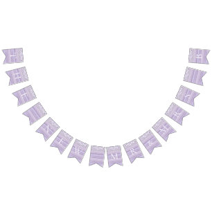 Pretty Lace & Lilac Rustic Wood Celebration Bunting