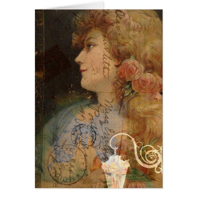 Pretty Lady Vintage Digital Collage (Front)