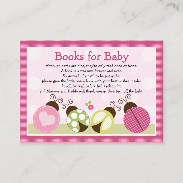 "Pretty Ladybug with dots" Book Request Inserts (Front)