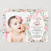 Pretty Lamb Pink Floral Wreath Girl Birthday Party