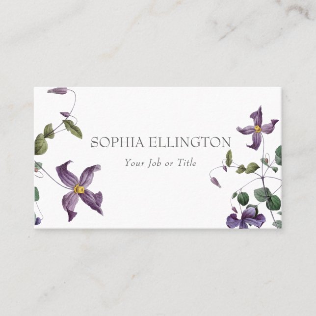 Pretty Laurel Flowers Business Card (Front)