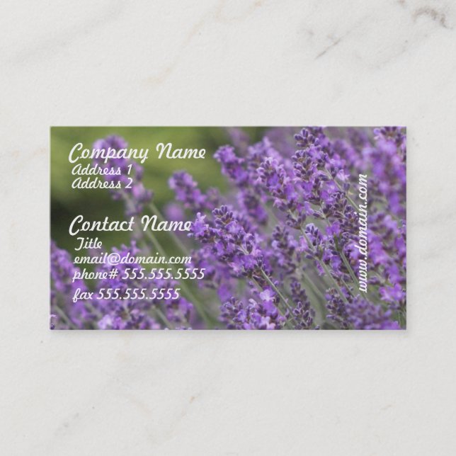 Pretty Lavender Fields Business Cards (Front)