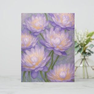  Pretty Lavender Floral Stationery