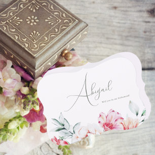 Pretty Lavender Floral Will You be my Bridesmaid Invitation