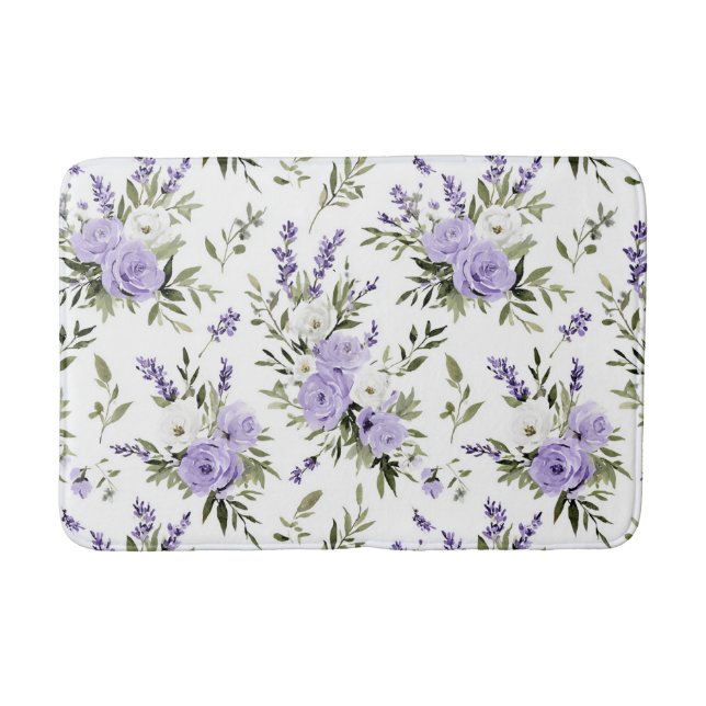 Pretty Lavender Flowers  Bath Mat (Front)