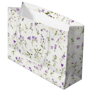 Pretty Lavender Flowers Birthday Large Gift Bag