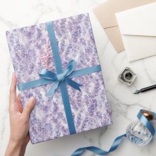 Pretty Lavender Flowers Birthday Wrapping Paper