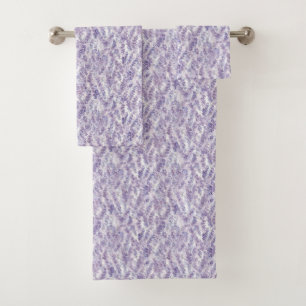 Pretty Lavender Flowers Bridal Shower Bath Towel Set