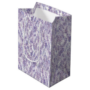 Pretty Lavender Flowers Bridal Shower   Medium Gift Bag