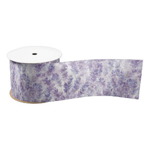 Pretty Lavender Flowers Bridal Shower Satin Ribbon