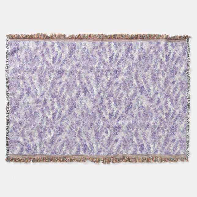 Pretty Lavender Flowers Bridal Shower Throw Blanket (Front)