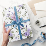 Pretty Lavender Flowers Bridal Shower Wrapping Paper<br><div class="desc">Pretty Lavender Flowers Bridal Shower</div>