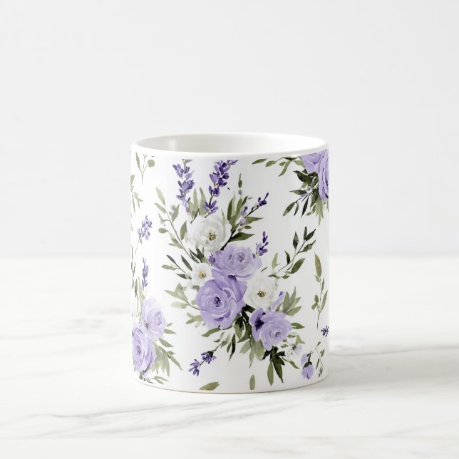 Pretty Lavender Flowers Coffee Mug (Center)