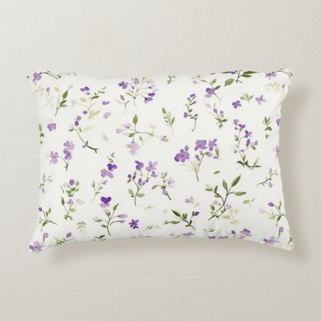 Pretty Lavender Flowers Decorative Cushion (Front)