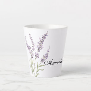 Pretty Lavender Flowers  Latte Mug