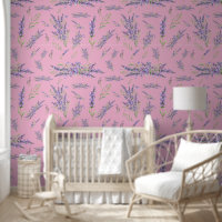 Pretty Lavender Flowers on Pink Background |