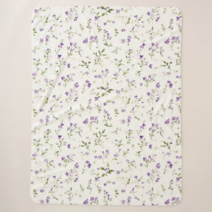 Pretty Lavender Flowers Sherpa Blanket