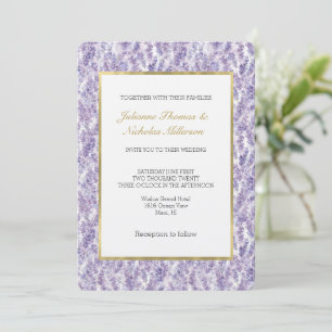 Pretty Lavender Flowers Wedding Invitation