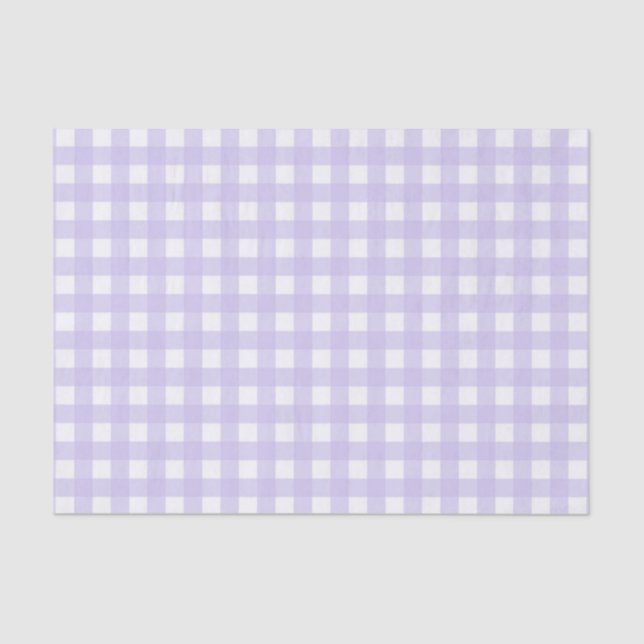 Pretty Lavender Gingham Checked Pattern Tissue Paper (Front)