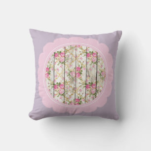 Pretty Lavender, Pink & White Floral Cushion