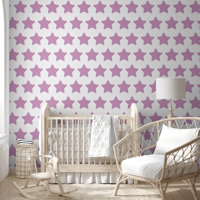 Pretty lavender Stars Kids Nursery pattern   Wallpaper (Kids)