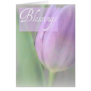 Pretty Lavender Tulip Blessings Card
